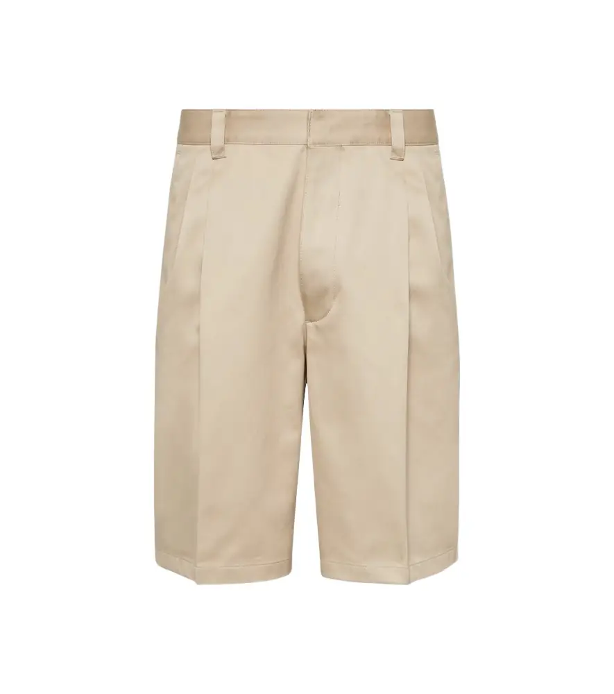 Prada Pleated cotton Bermuda shorts