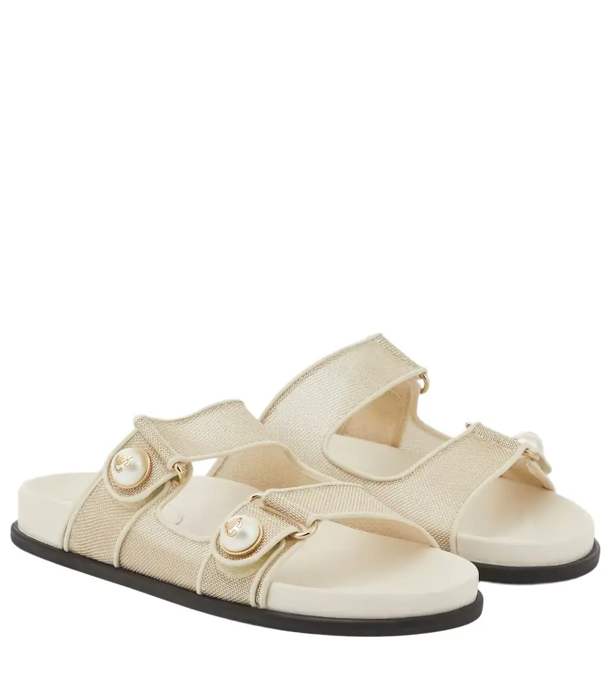 Jimmy Choo Fayence leather-trimmed sandals - Women's Shoes
