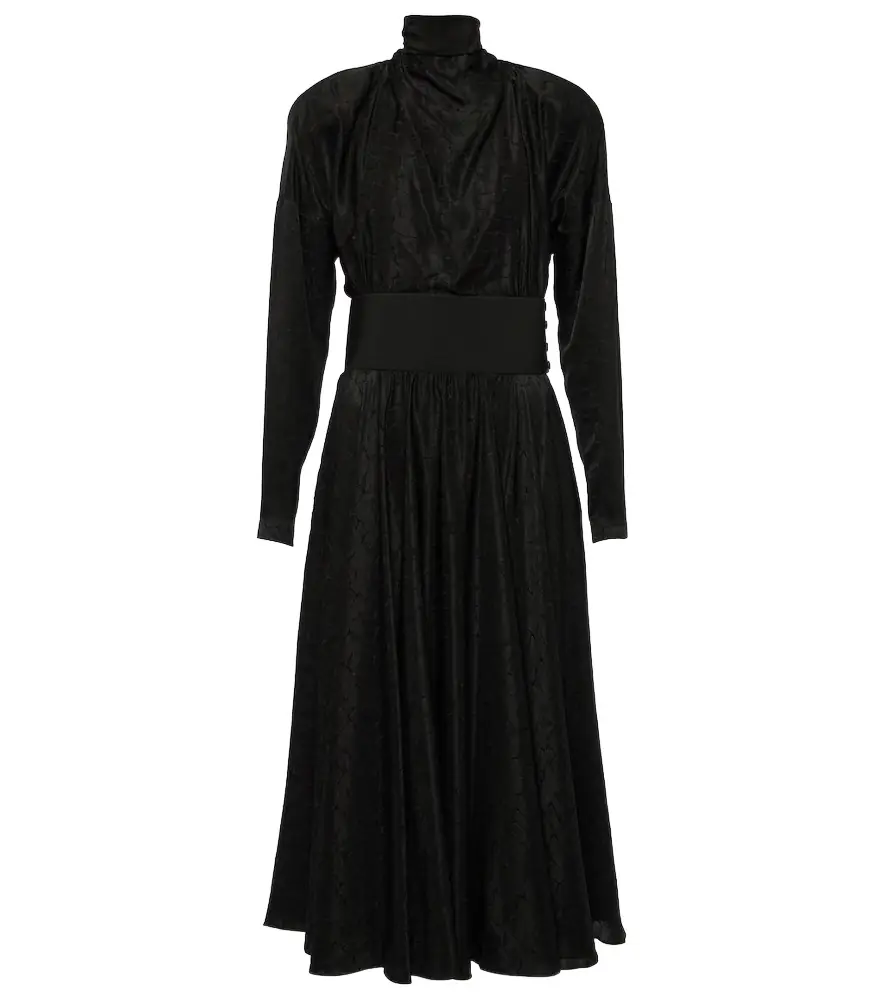 Alaia Alaïa Tie-neck silk-blend midi dress