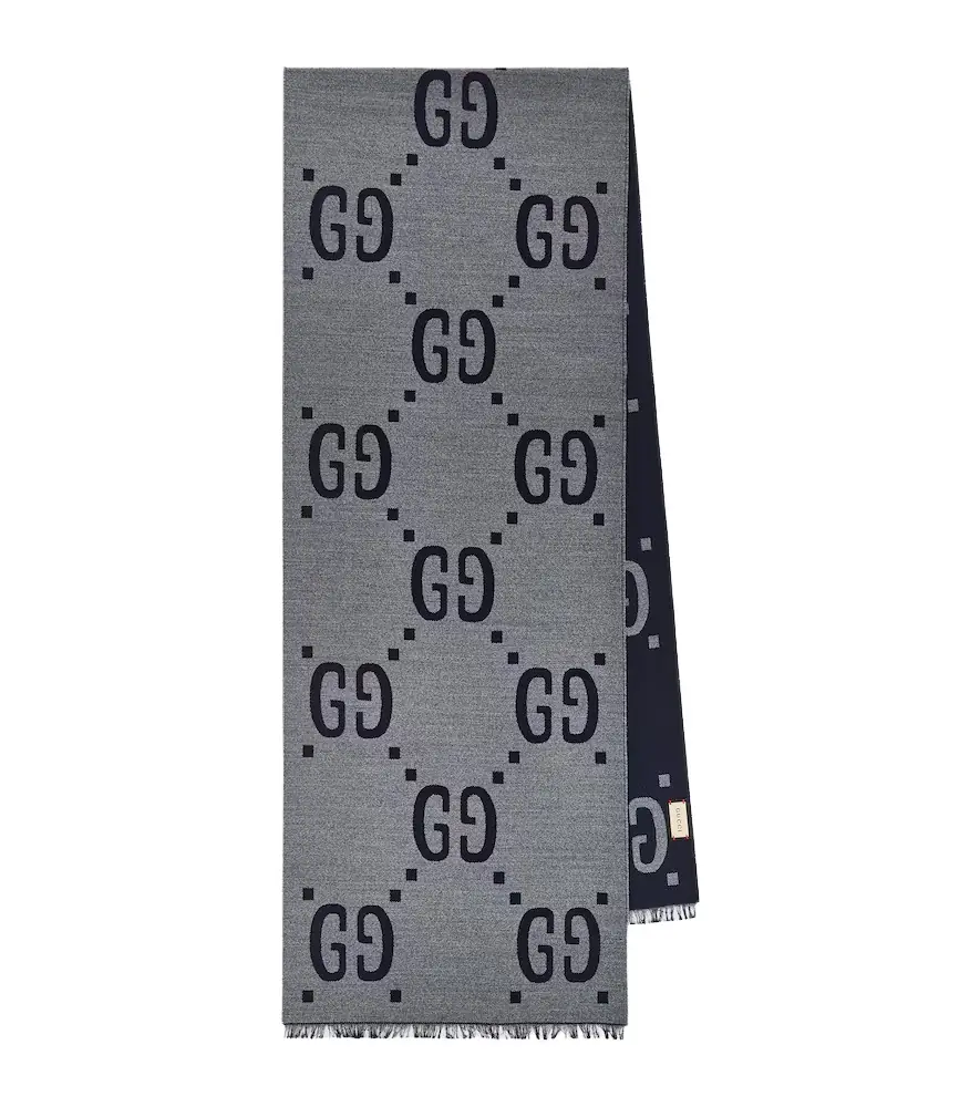 Gucci GG jacquard wool-silk scarf
