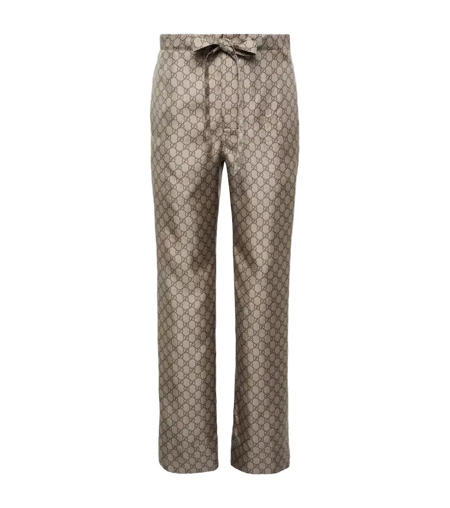 Gucci GG silk straight pants