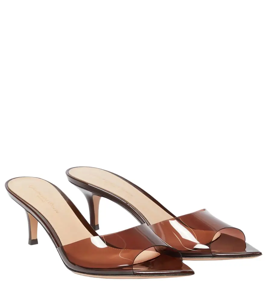 Gianvito Rossi Elle 55 TPU and patent leather mules