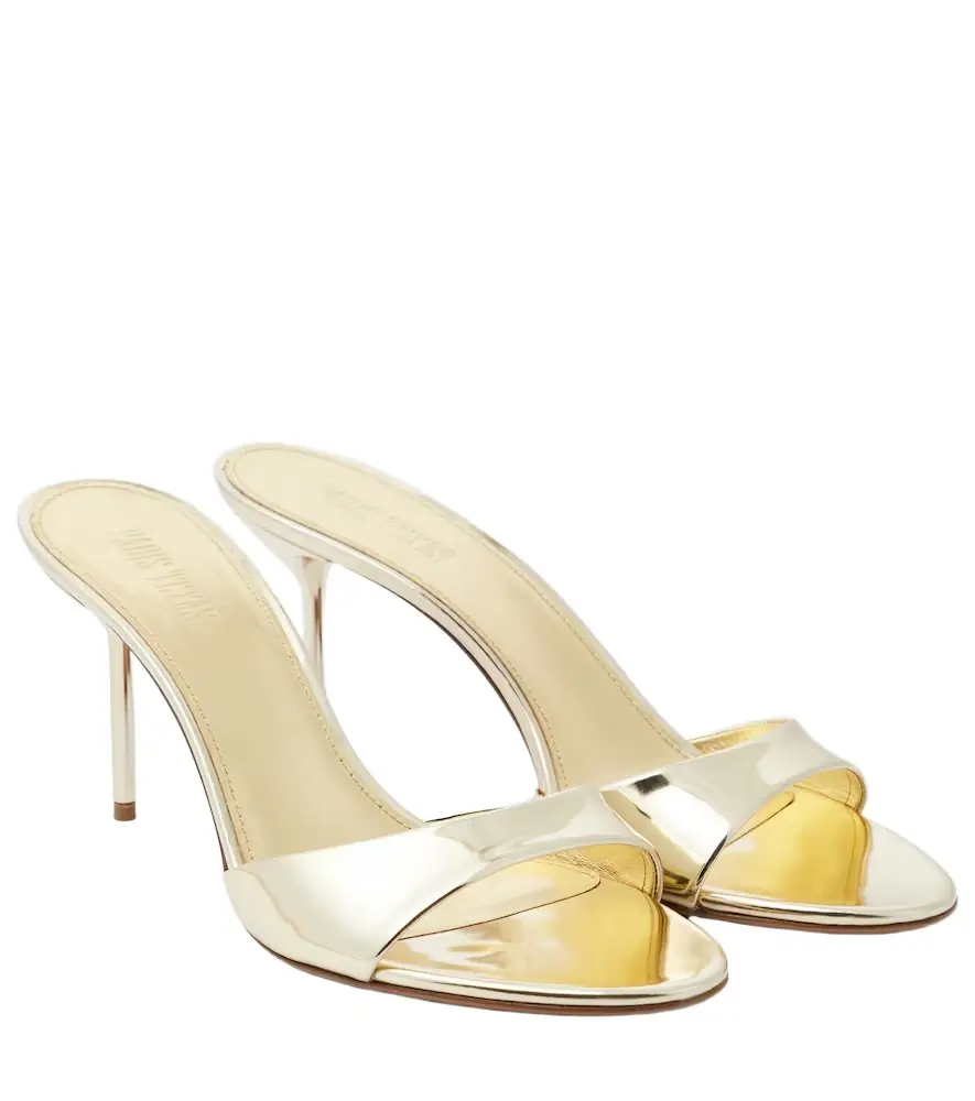 Paris Texas Lidia metallic leather mules
