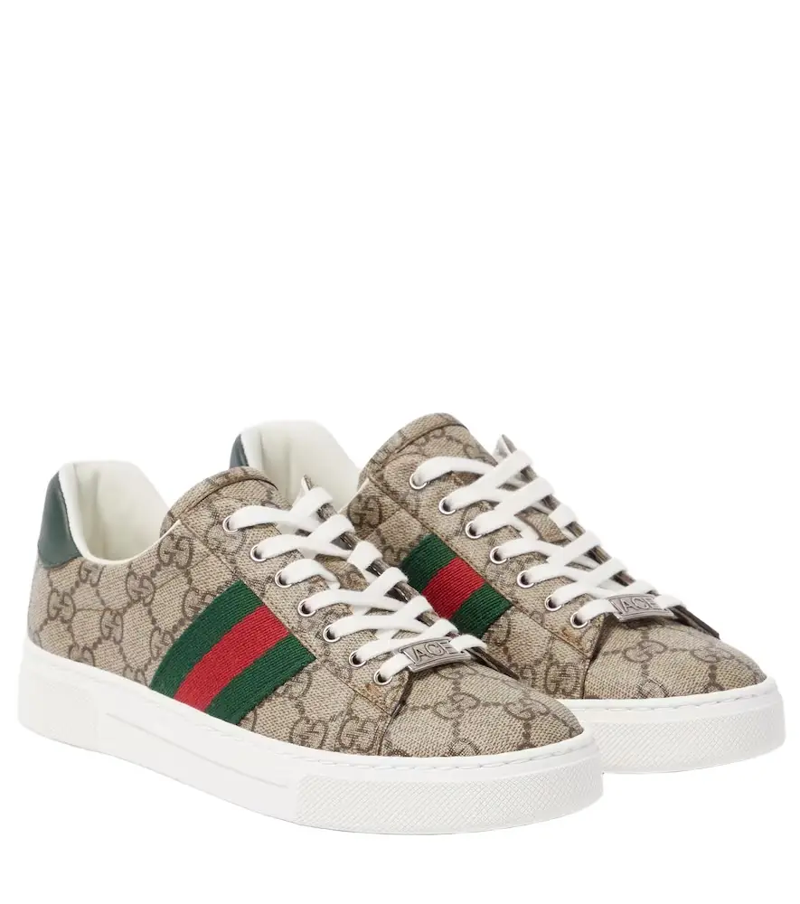 Gucci Ace leather-trimmed GG sneakers