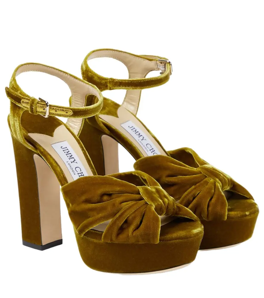 Jimmy Choo Heloise 120 velvet platform sandals - Women's Shoes