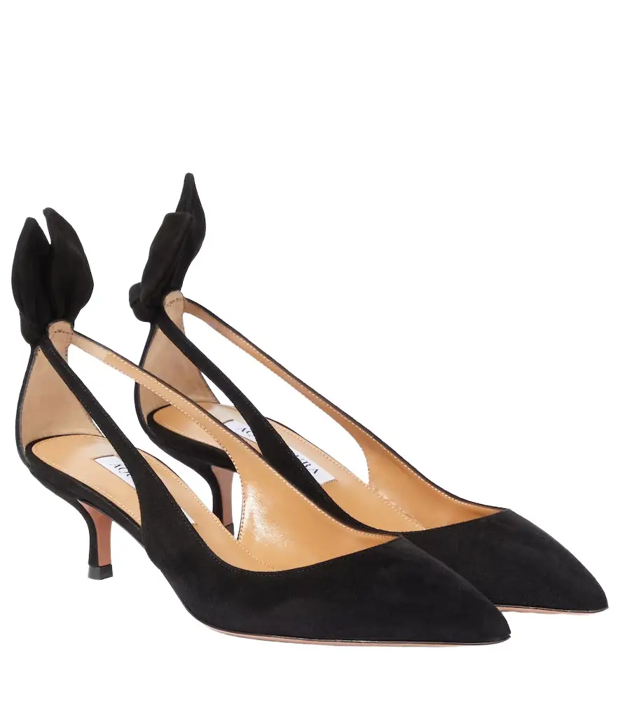 Aquazzura Bow Tie 50 suede pumps