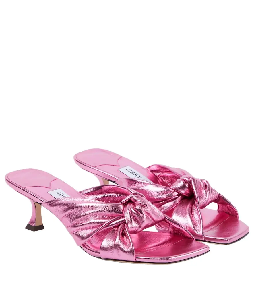 Jimmy Choo Avenue 50 metallic leather mules - Women's Shoes