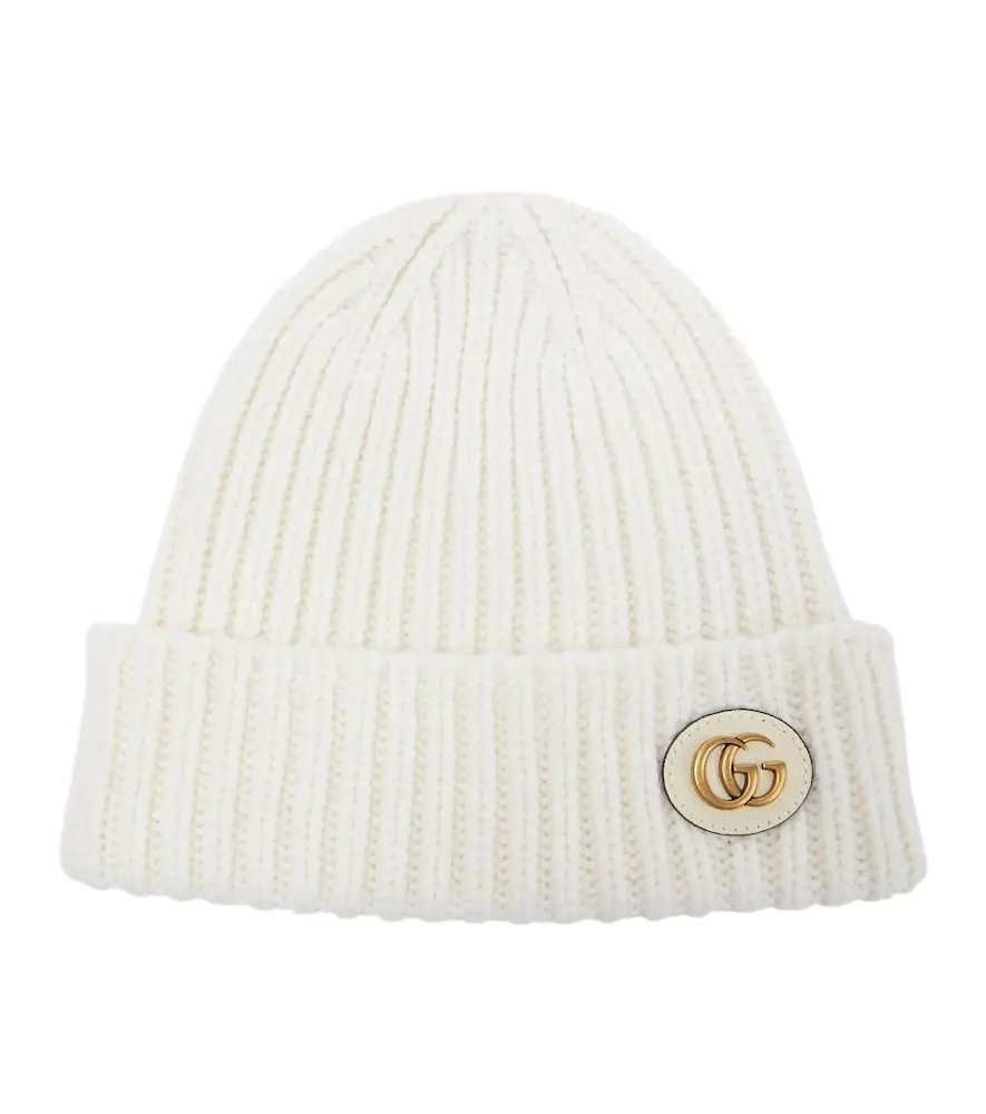 Gucci Wool and cashmere leather-trimmed beanie