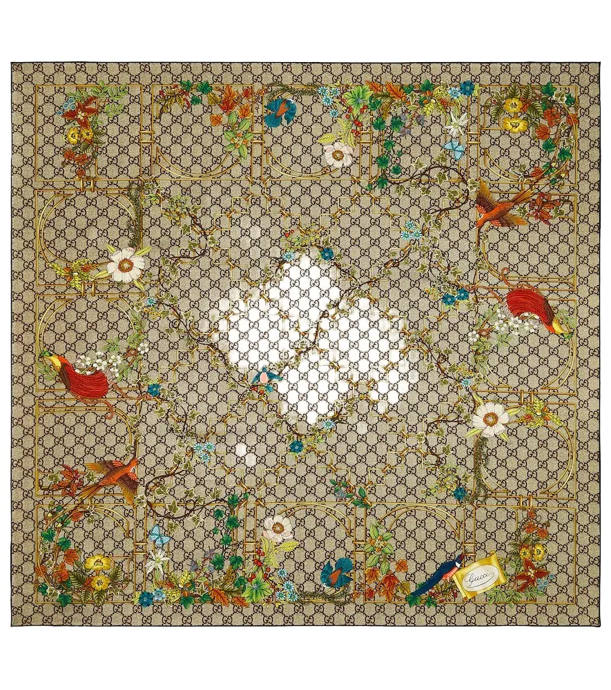 Gucci Printed silk twill scarf
