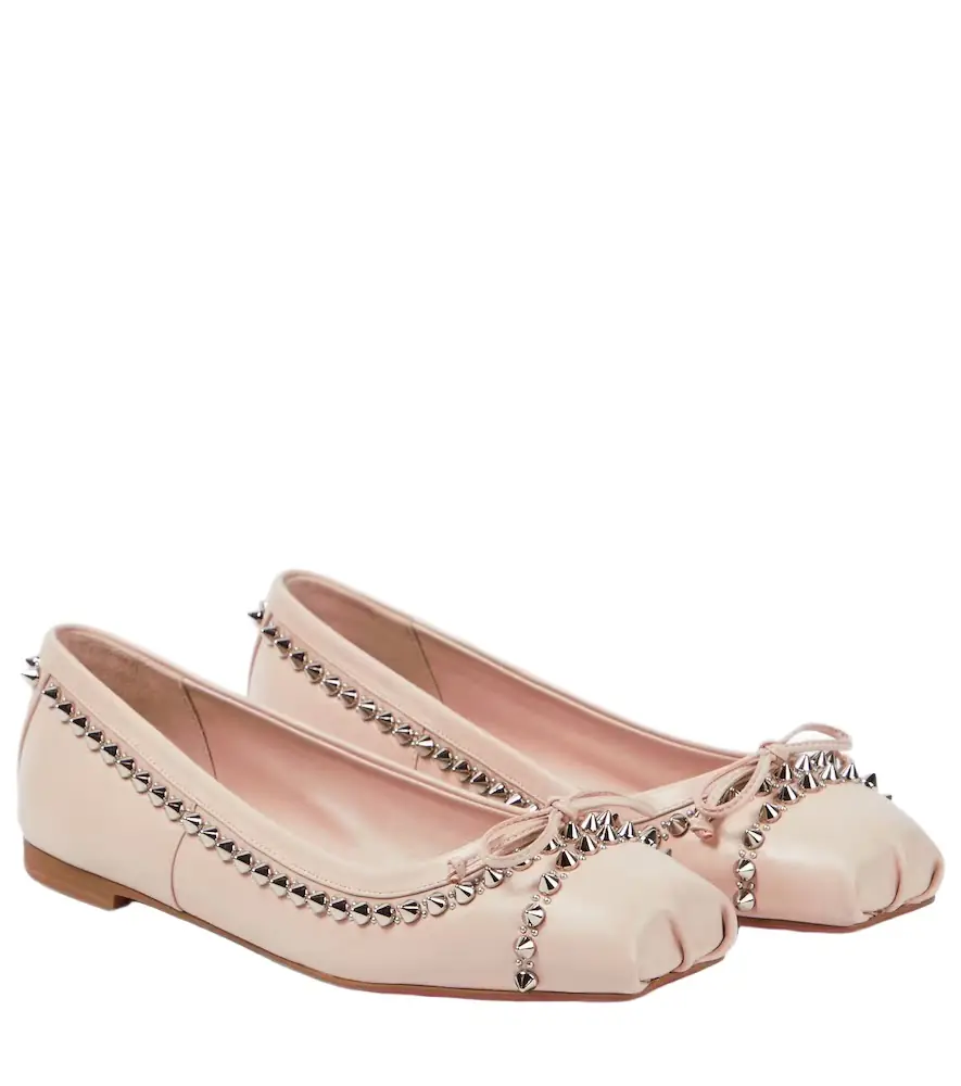 Christian Louboutin Mamadrague Spikes leather ballet flats