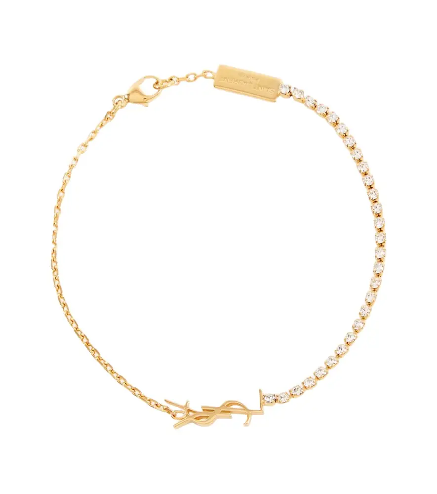 Saint Laurent Cassandre embellished bracelet