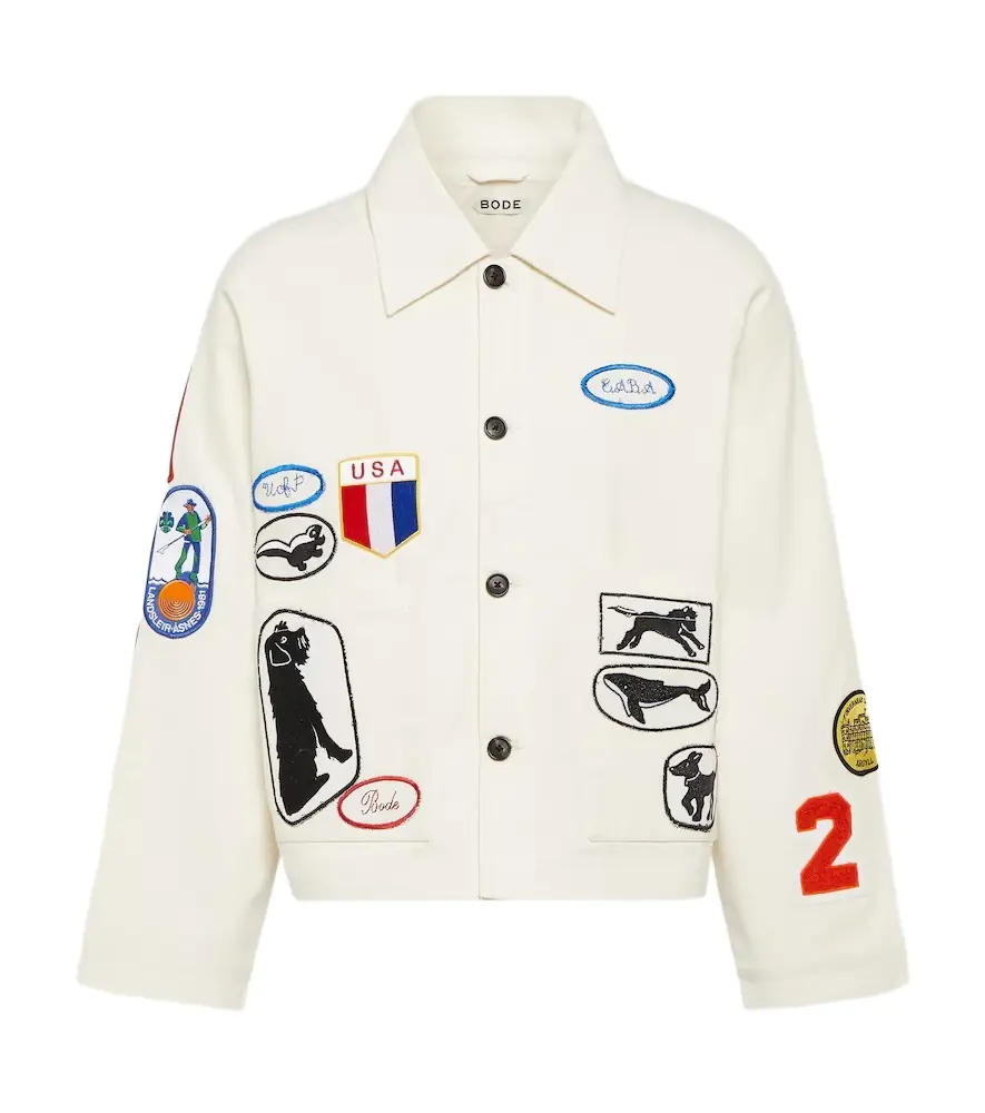 Bode Cambridge patch-appliqué cotton canvas jacket