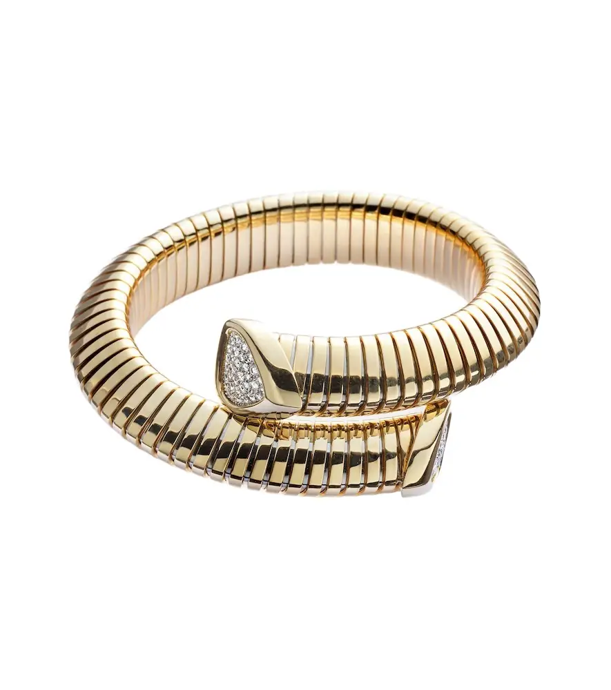 Marina B Trisola 18kt gold cuff bracelet with diamonds
