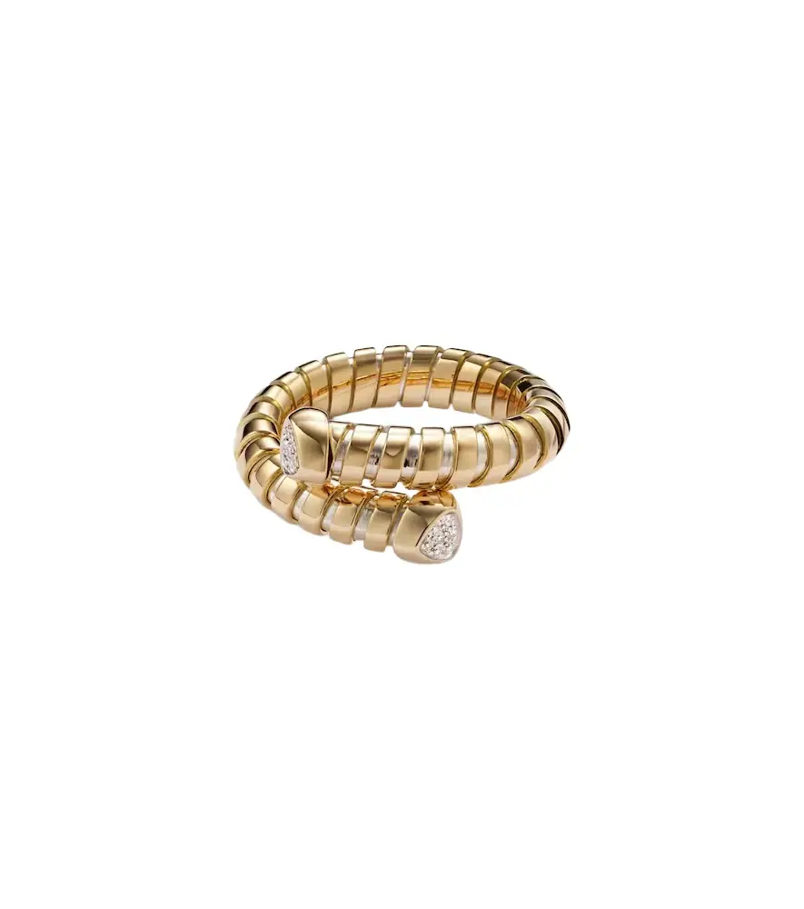 Marina B Trisolina Bypass 18kt gold ring with diamonds