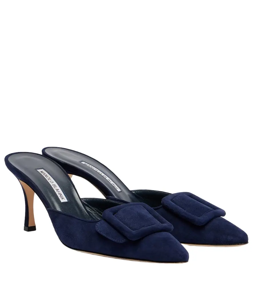 Manolo Blahnik Maysale 70 suede mules