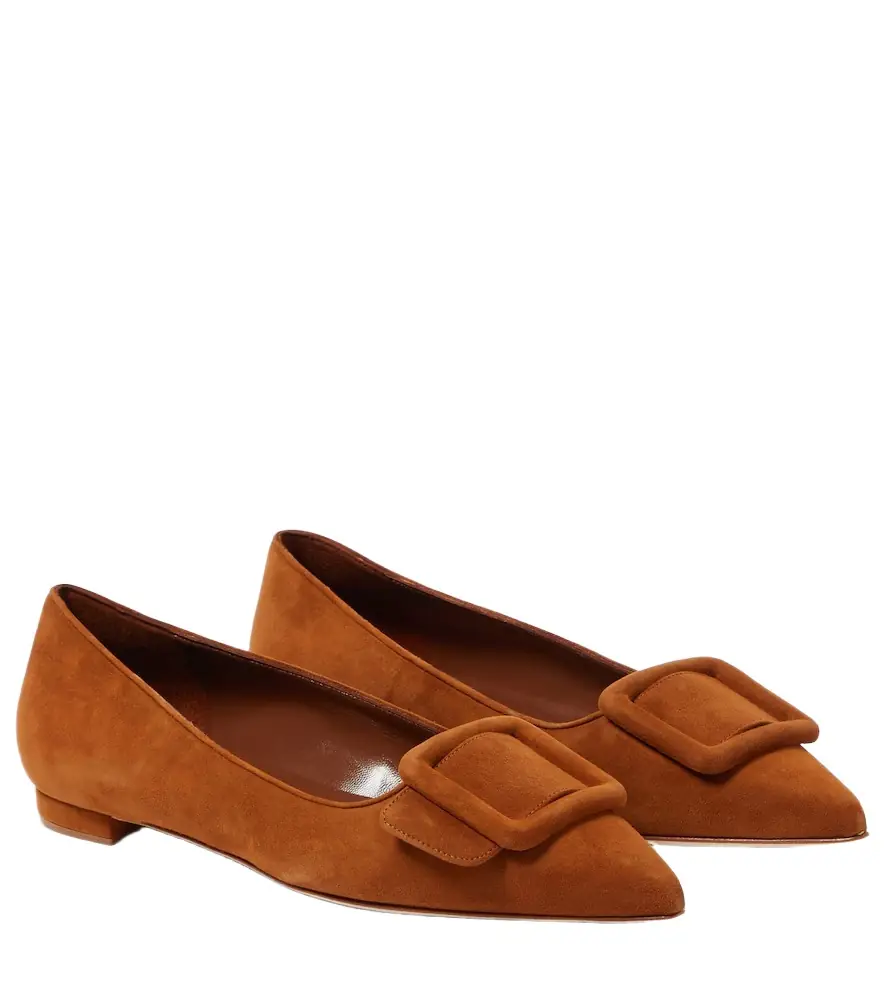Manolo Blahnik Maysale suede ballet flats