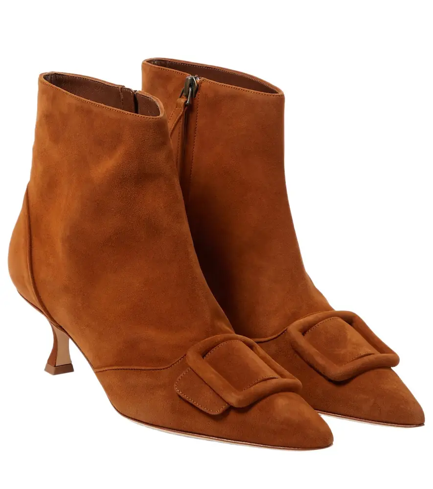 Manolo Blahnik Baylow embellished suede ankle boots