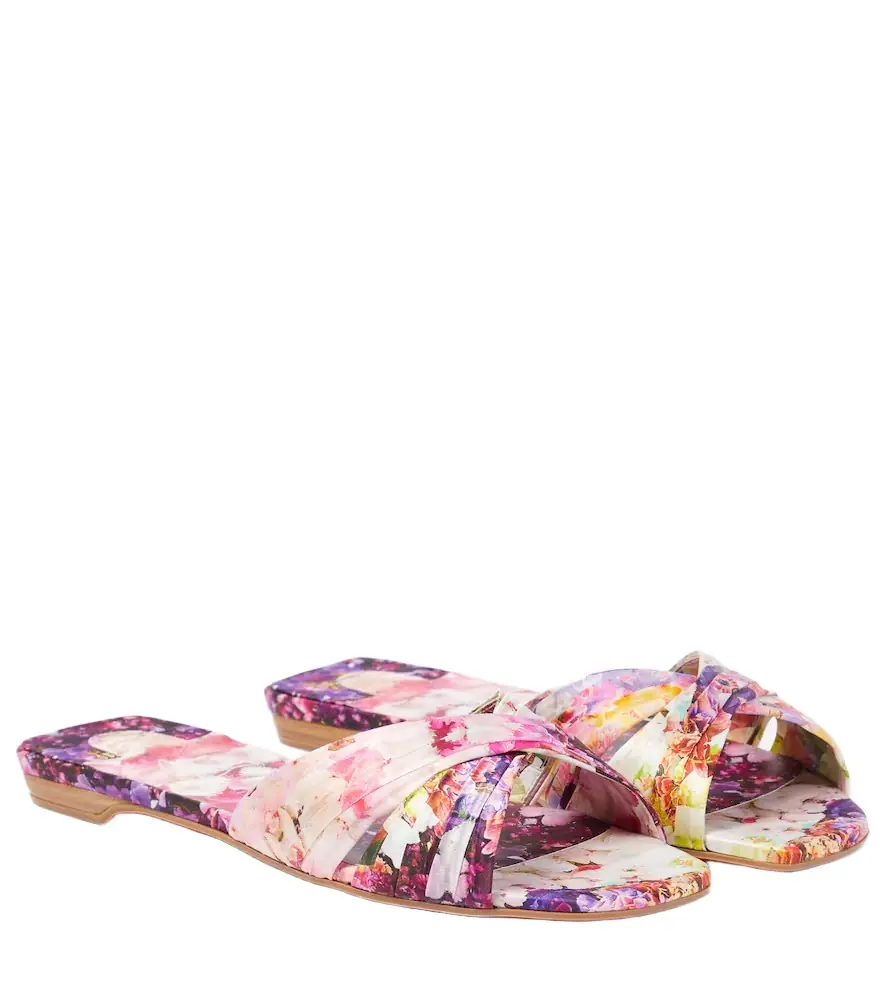 Christian Louboutin Nicol Is Back floral satin slides