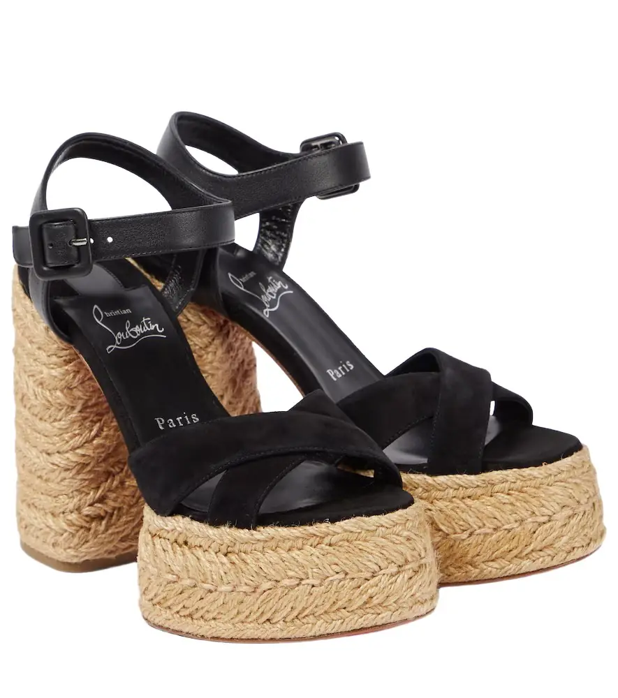 Christian Louboutin Super Calakala 130 suede espadrille sandals