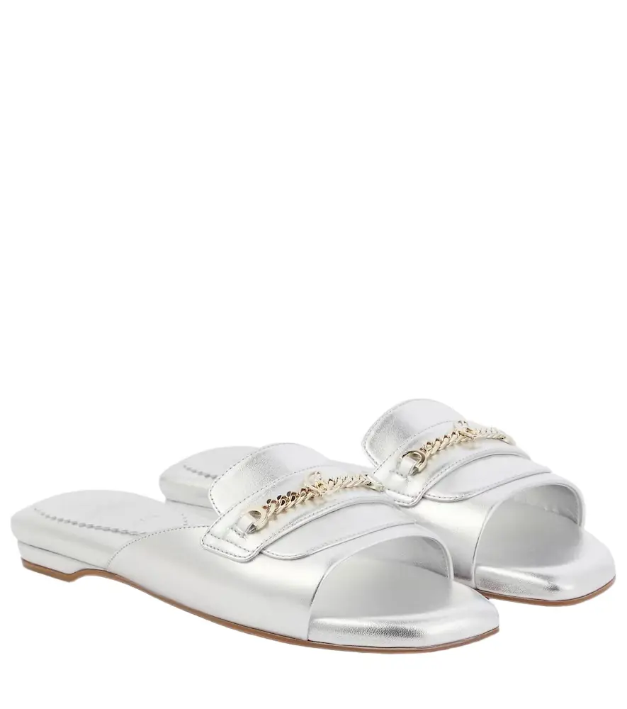 Christian Louboutin Miss MJ metallic leather mules