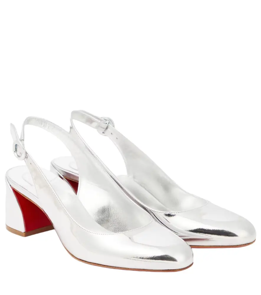 Christian Louboutin So Jane Sling metallic leather slingback pumps