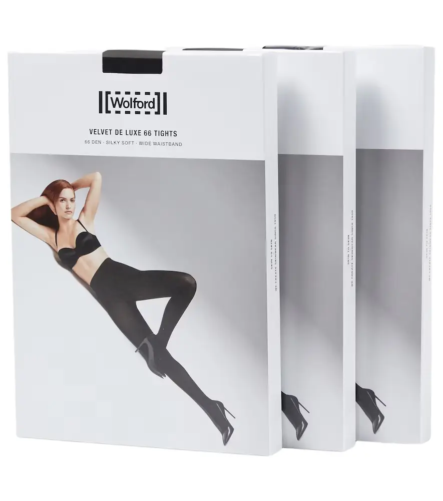 Wolford Velvet De Luxe 66 set of 3 tights