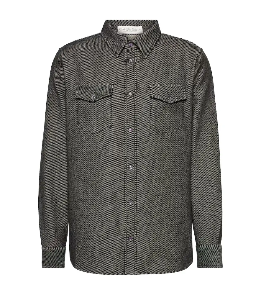 God's True Cashmere Cashmere and cotton twill shirt