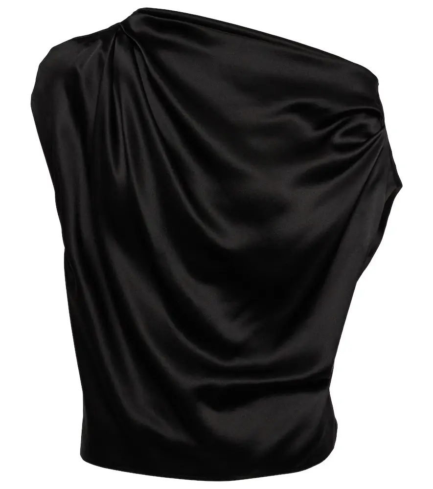 The Sei Draped one-shoulder silk top