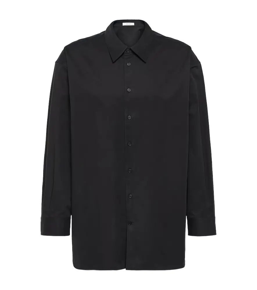 The Row Lukre oversized cotton-blend poplin shirt
