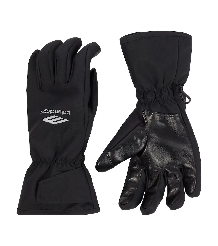 Balenciaga 3B Sports Icon leather-trimmed ski gloves