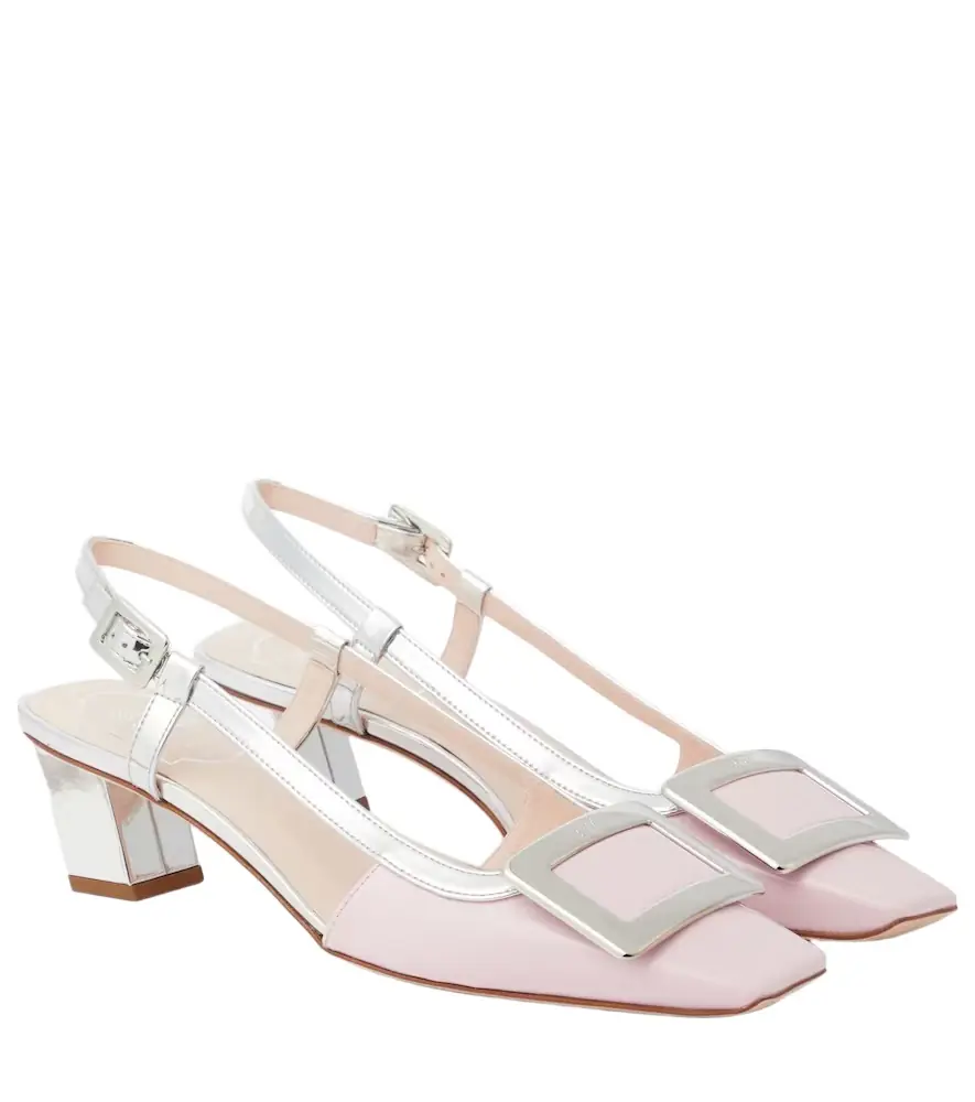 Roger Vivier Belle Vivier patent leather slingback pumps