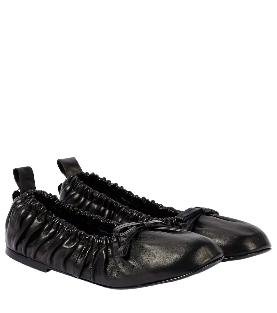 Acne Studios Bow-detail leather ballet flats