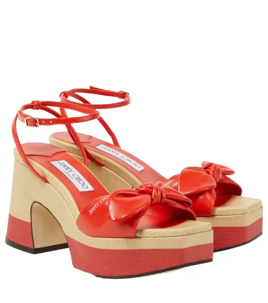 Jimmy Choo Ricia 95 leather platform sandals - Women's Shoes