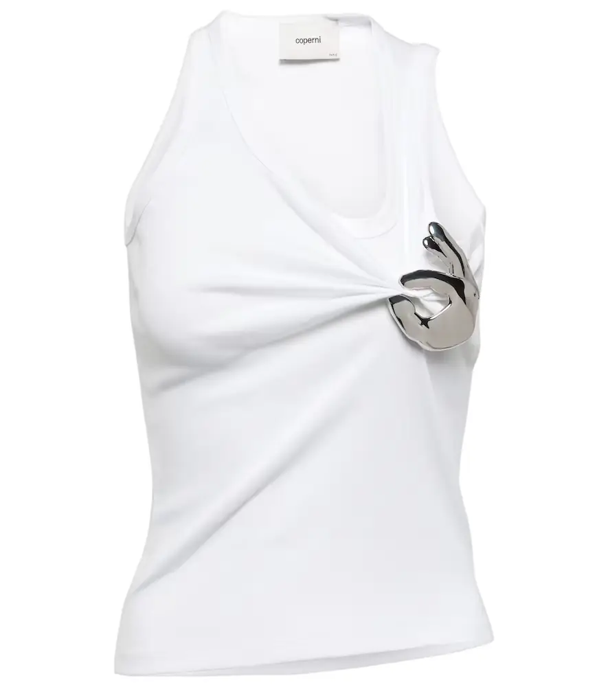 Coperni Emoji embellished cotton tank top
