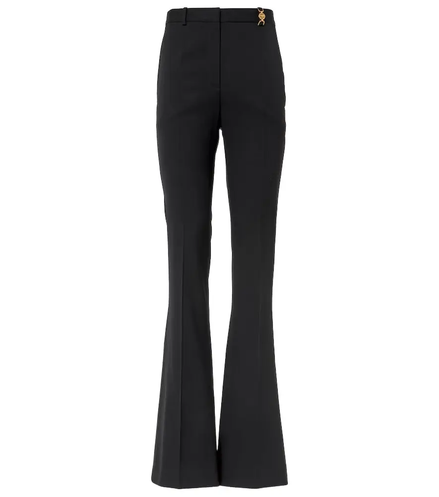 Versace High-rise wool-blend flared pants