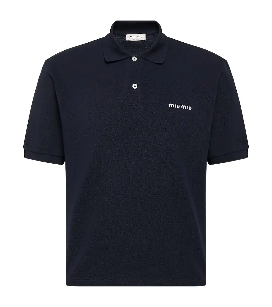 Miu Miu Logo cotton piqué polo shirt
