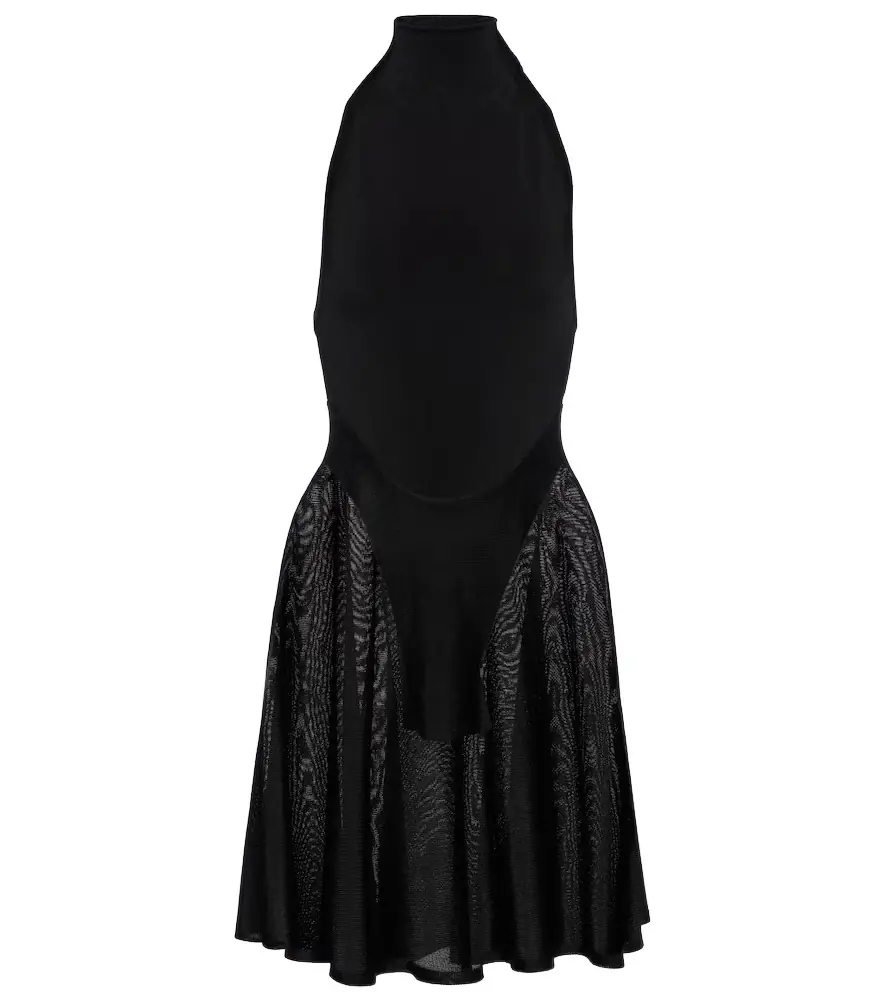 Alaia Alaïa Jersey and mesh minidress