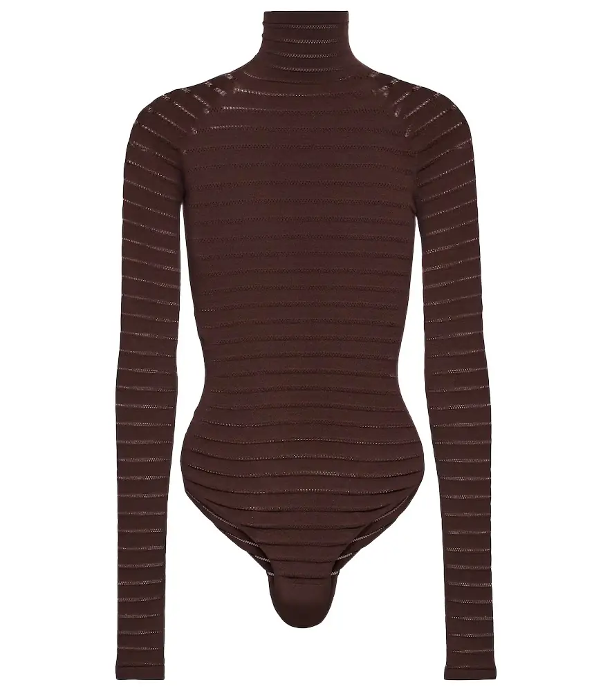 Alaia Alaïa Striped turtleneck bodysuit