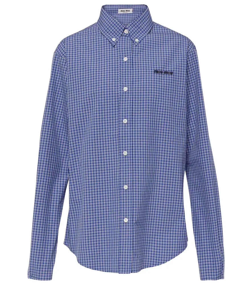 Miu Miu Logo cotton poplin shirt