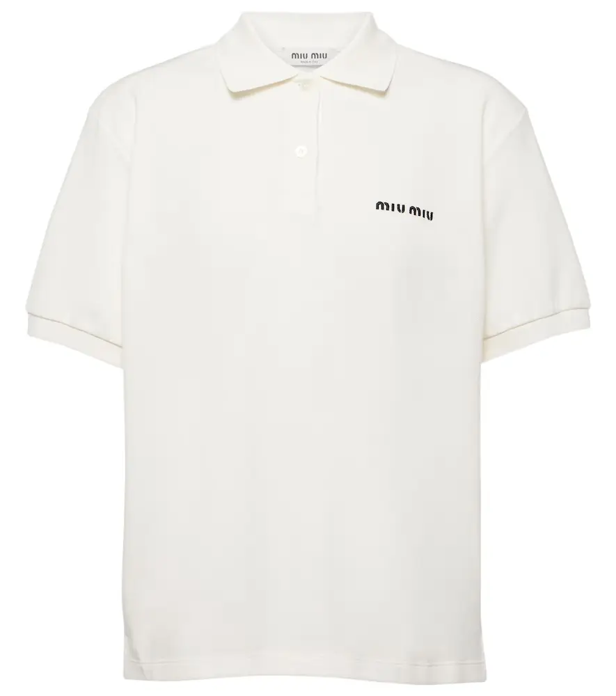 Miu Miu Logo cotton piqué polo shirt