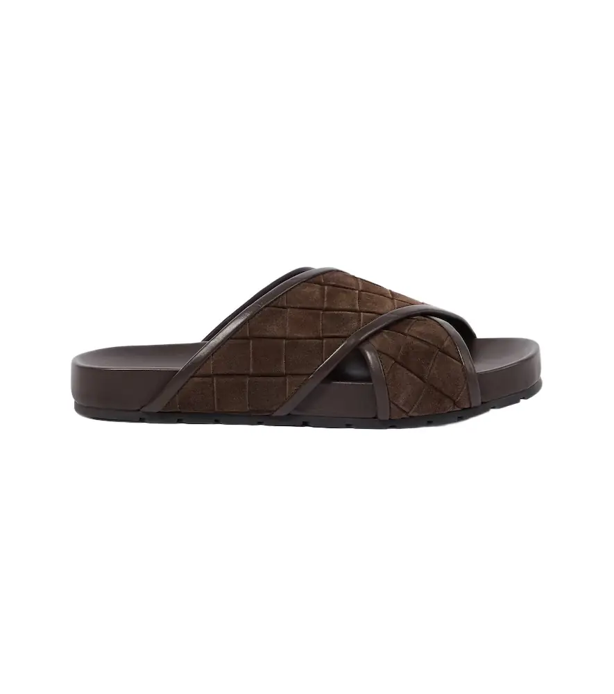 Bottega Veneta Tarik Intrecciato suede slides