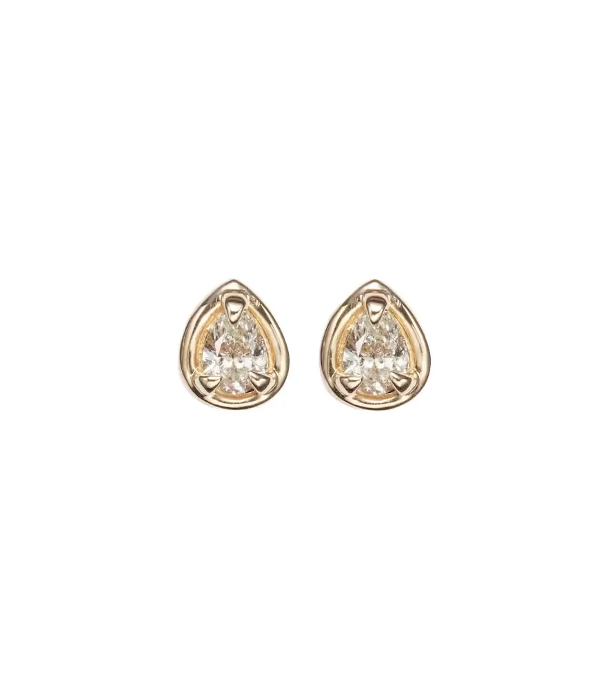 Stone and Strand Birthstone Bonbon 14kt gold earrings with diamonds