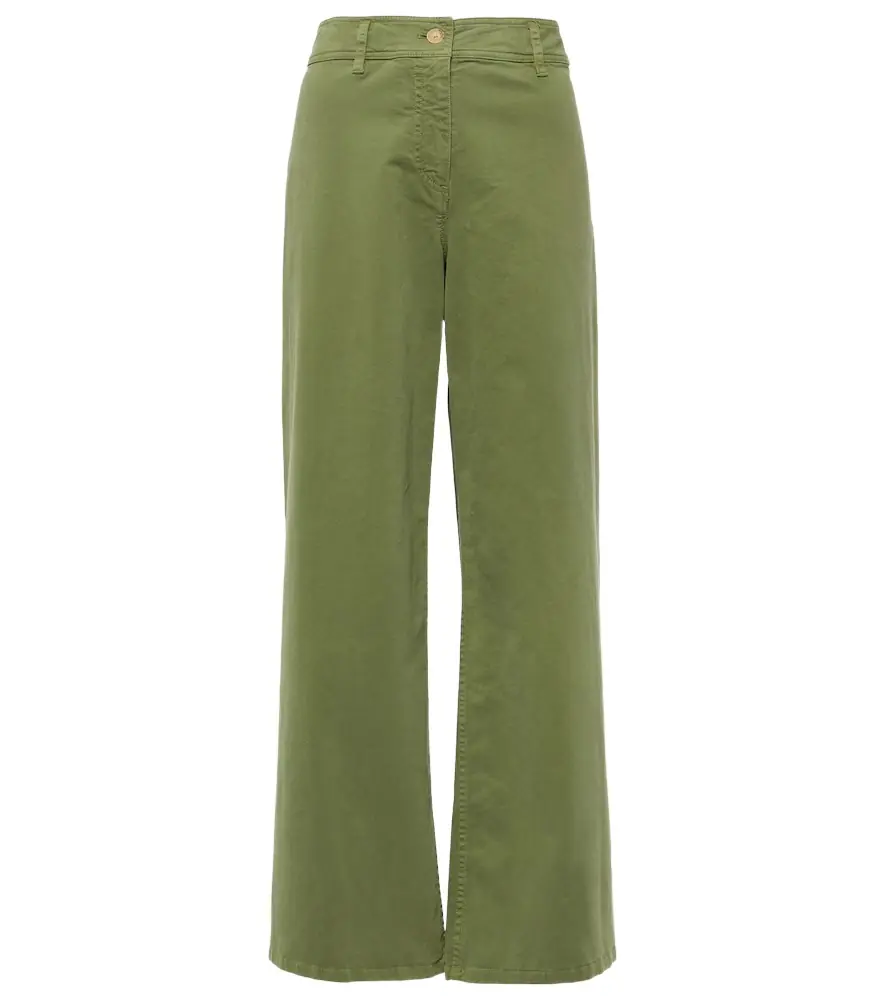 Nili Lotan Megan high-rise cotton wide-leg pants