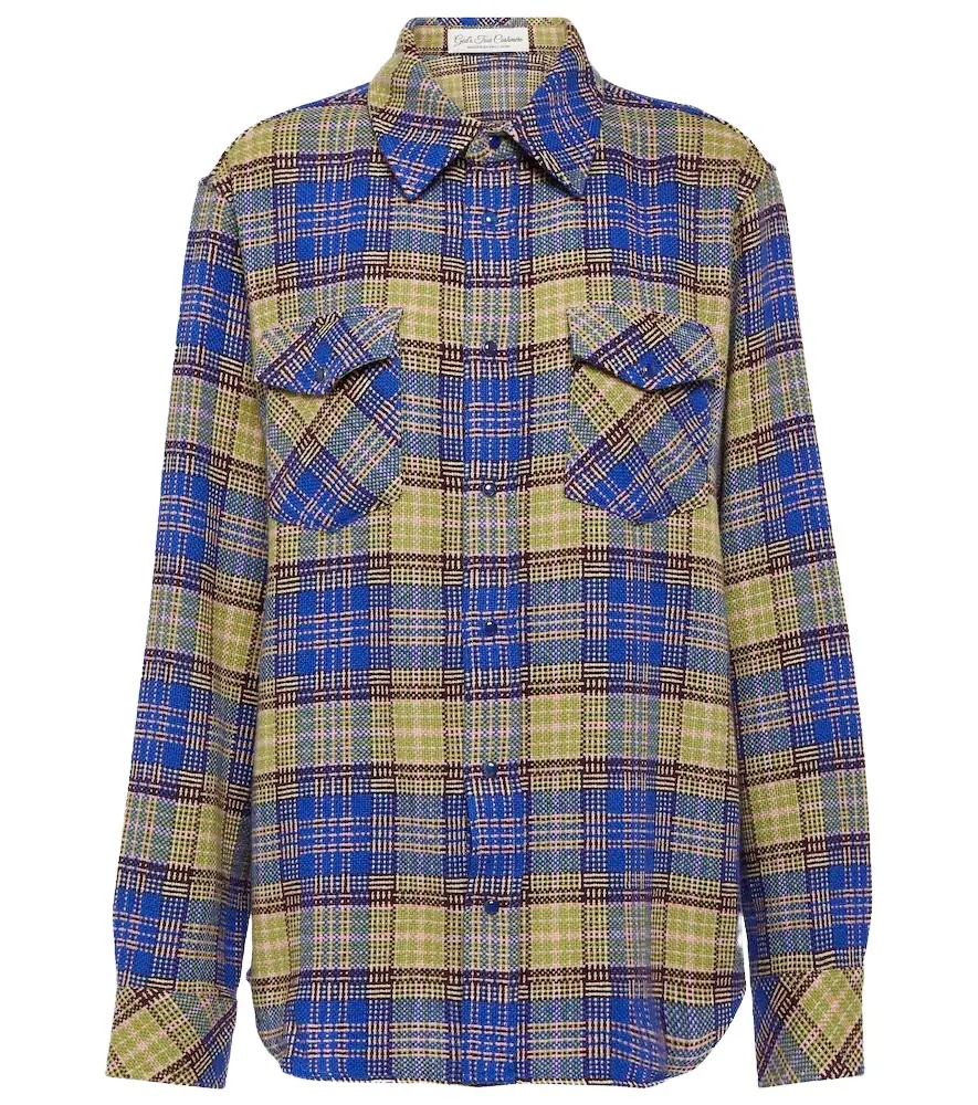 God's True Cashmere Tartan cashmere shirt