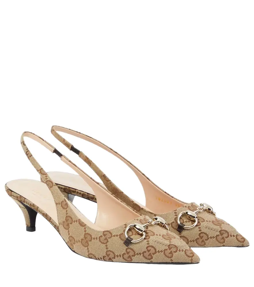 Gucci Horsebit GG slingback pumps
