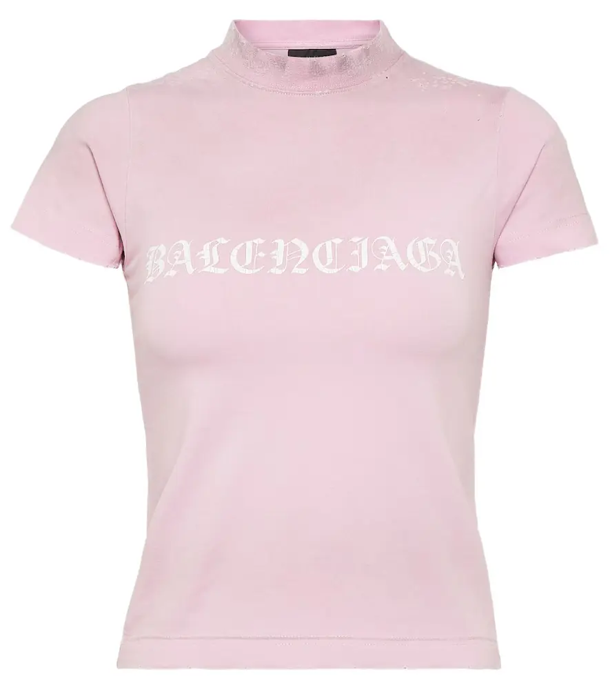 Balenciaga Cropped cotton jersey T-shirt