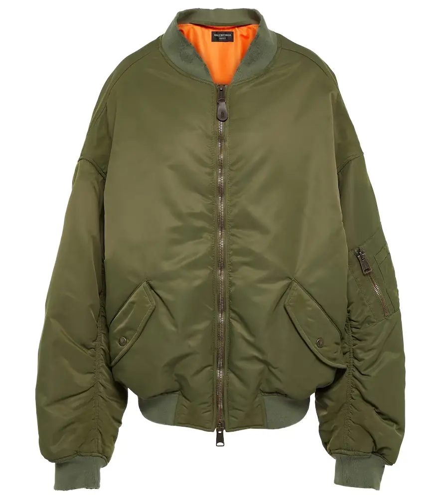 Balenciaga Off Shoulder technical bomber jacket
