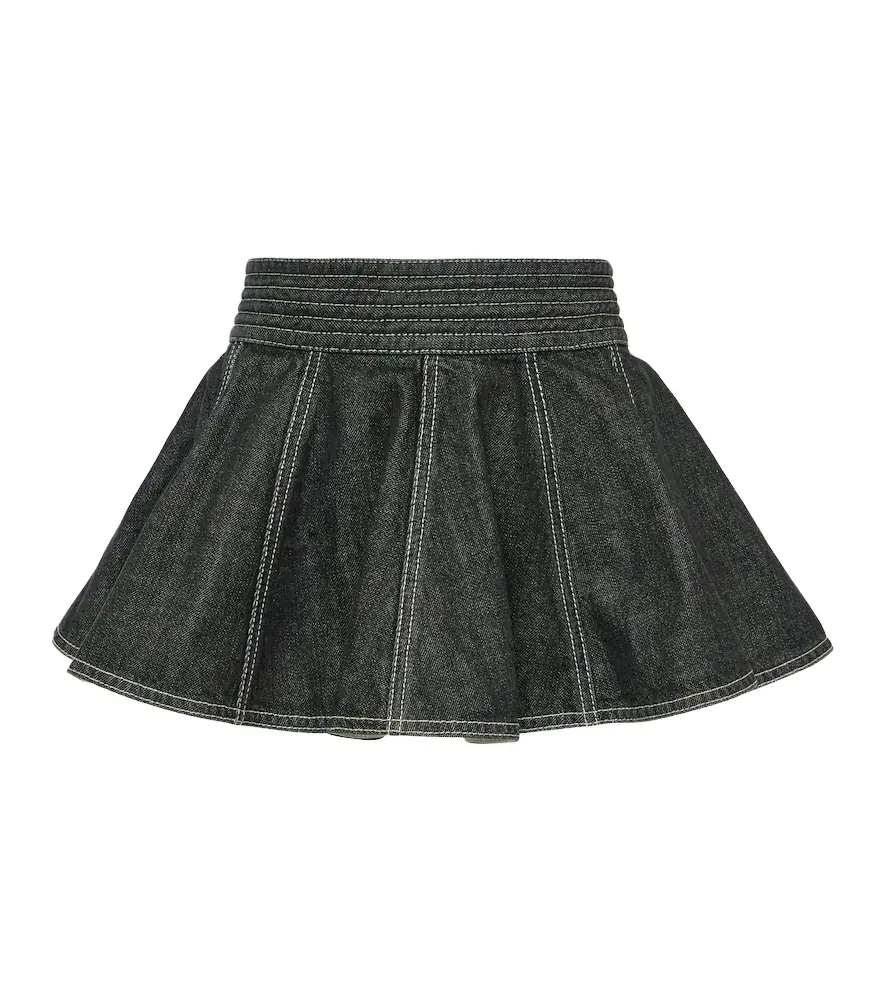 Alaia Alaïa Peplum denim skirt belt