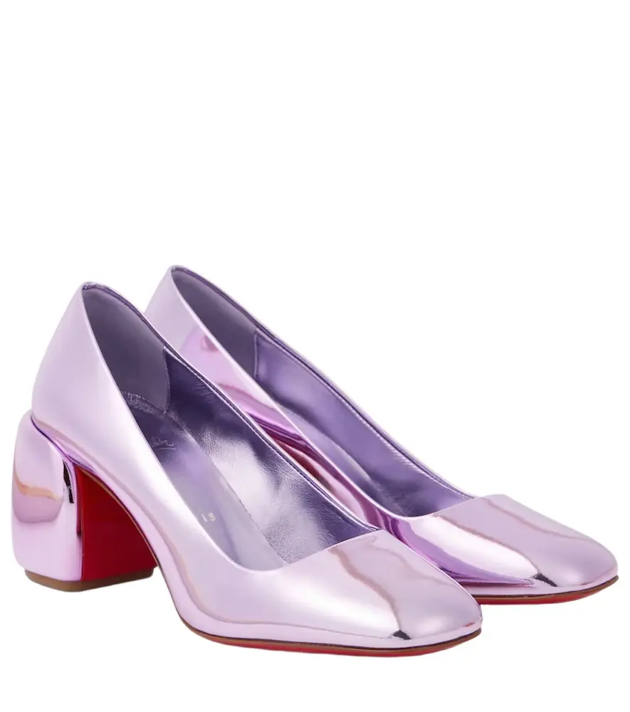 Christian Louboutin Minny 70 metallic leather pumps