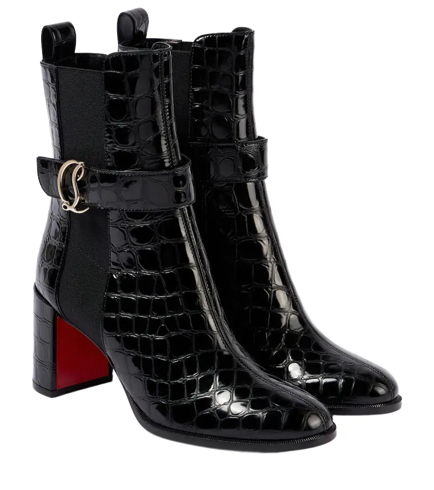 Christian Louboutin CL croc-effect leather ankle boots